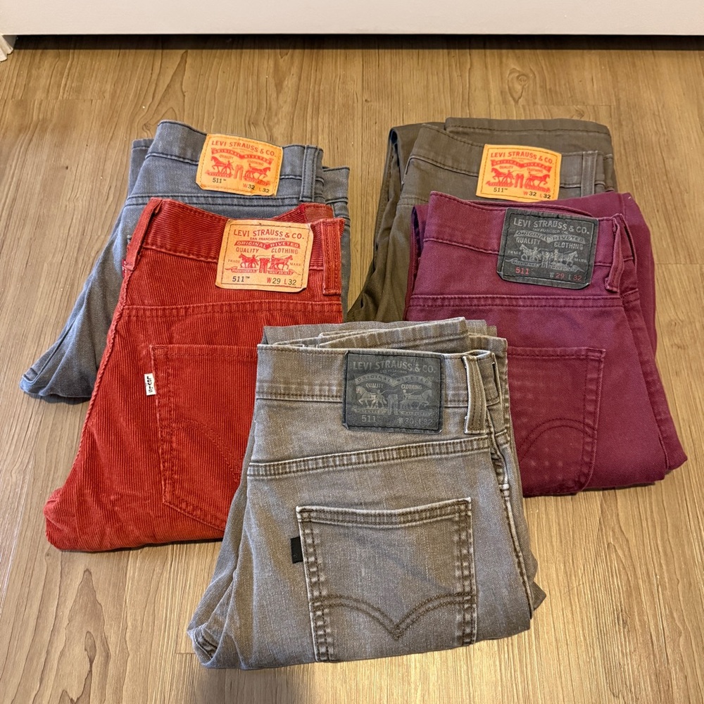 LEVI Men’s 511 Slim Fit Jeans LOT OF 5